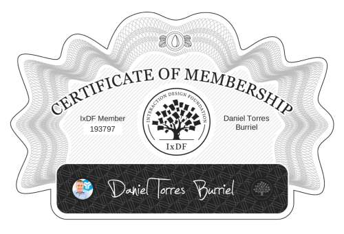 Certificate of Membership – Daniel Torres Burriel