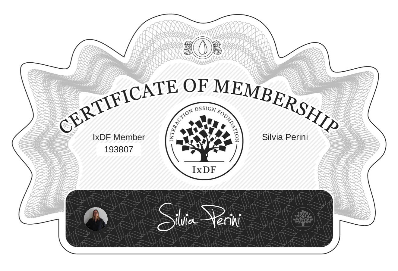 Certificate of Membership – Silvia Perini