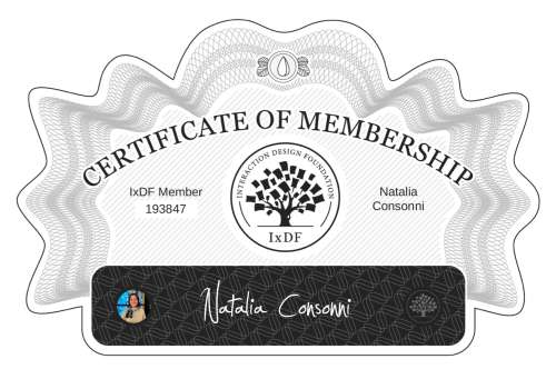 Certificate of Membership – Natalia Consonni