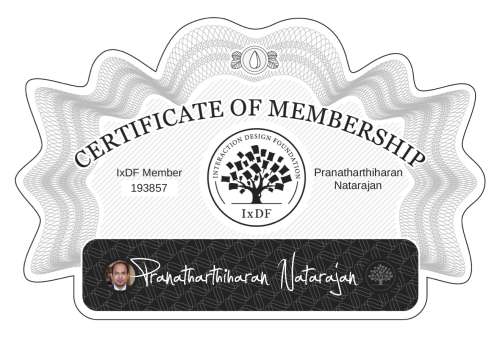 Certificate of Membership – Pranatharthiharan Natarajan