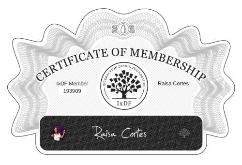 Certificate of Membership – Raisa Cortés