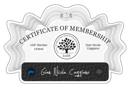 Certificate of Membership – Gian Nicola Caggiano