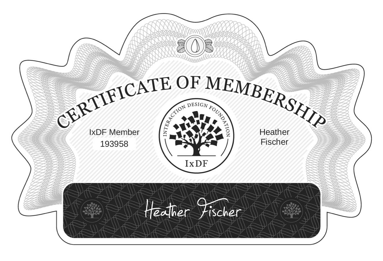 Certificate of Membership – Heather Fischer