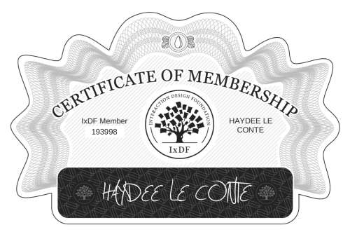 Certificate of Membership – HAYDEE LE CONTE