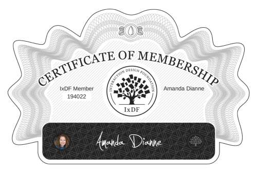 Certificate of Membership – Amanda Dianne