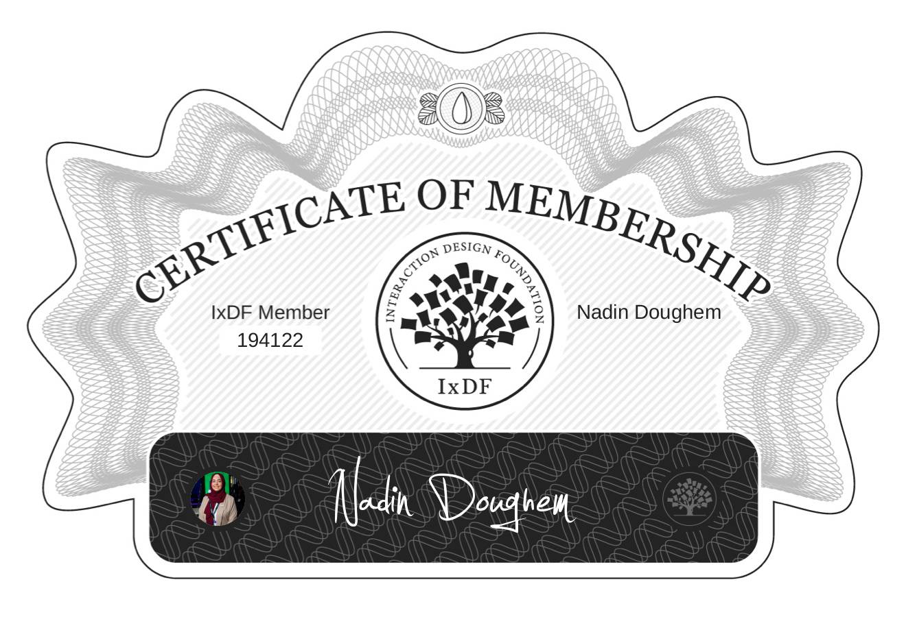 Certificate of Membership – Nadin Doughem