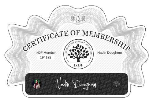 Certificate of Membership – Nadin Doughem