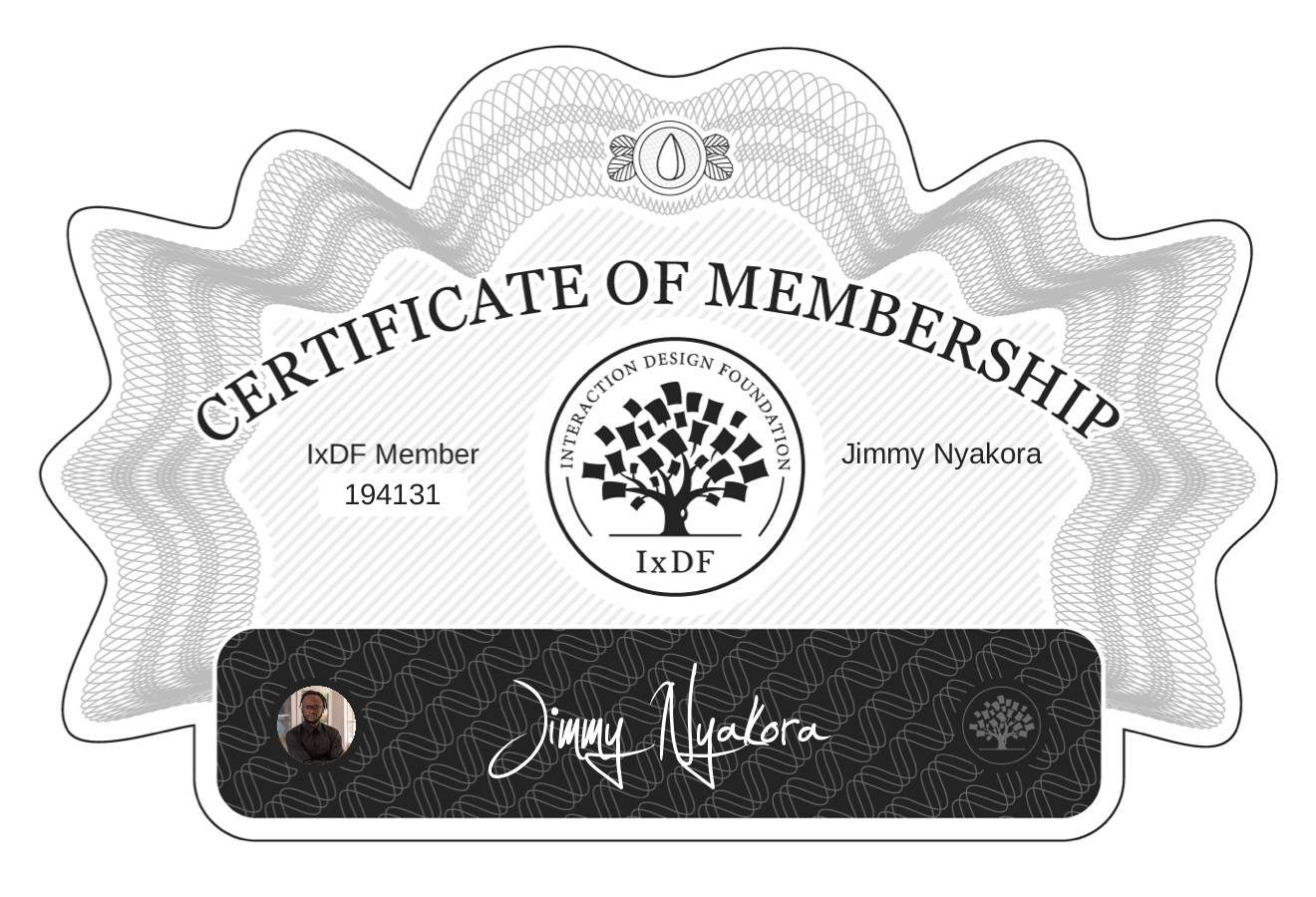 Certificate of Membership – Jimmy Nyakora