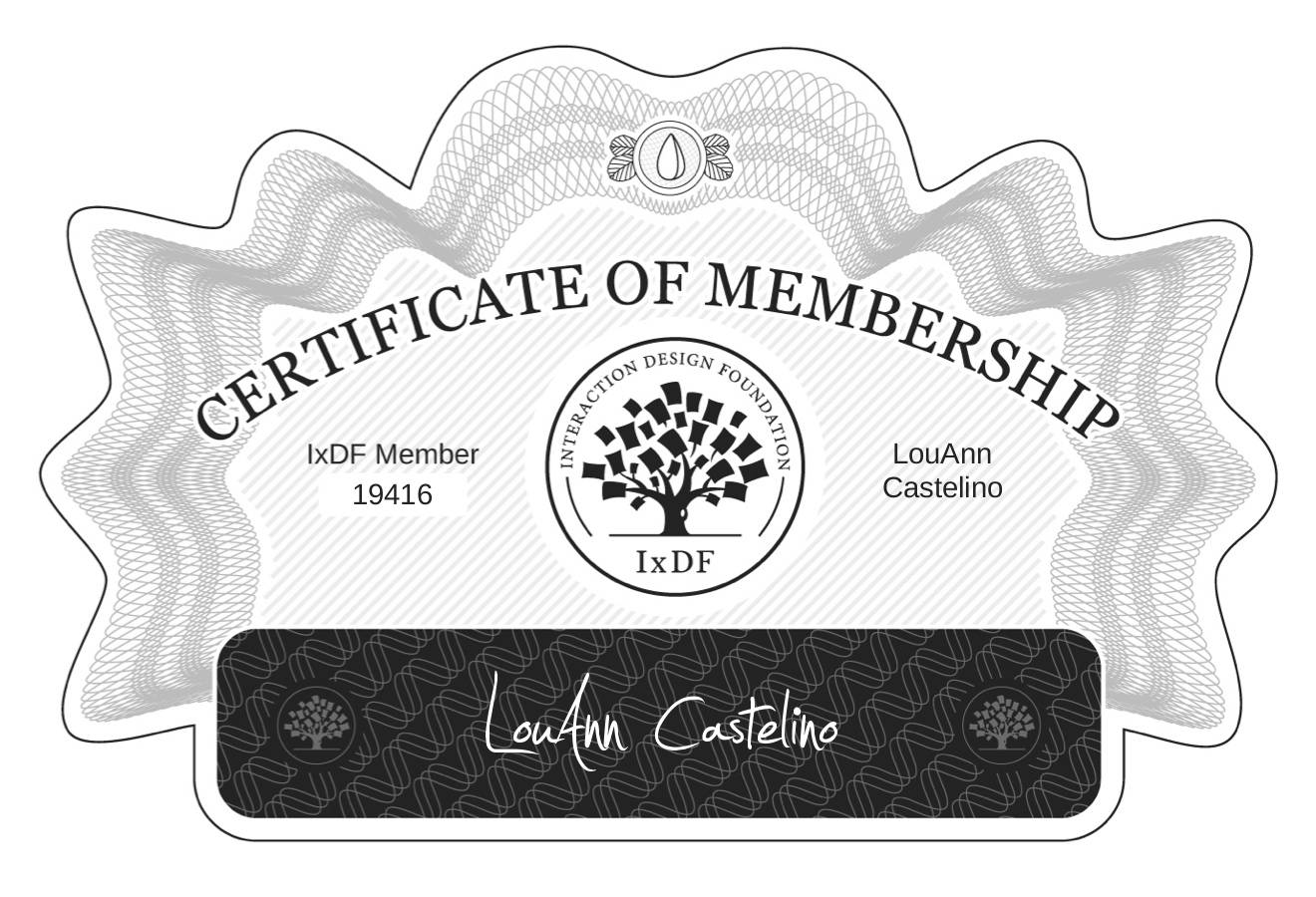 Certificate of Membership – LouAnn Castelino
