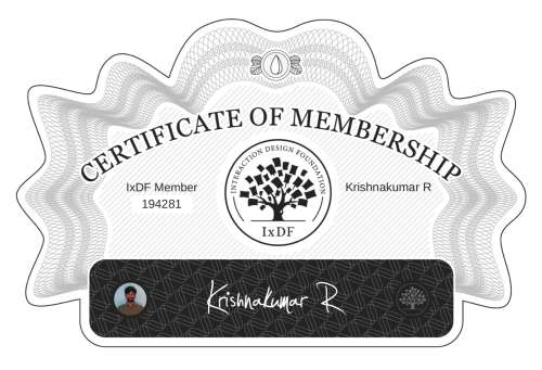 Certificate of Membership – Krishnakumar R