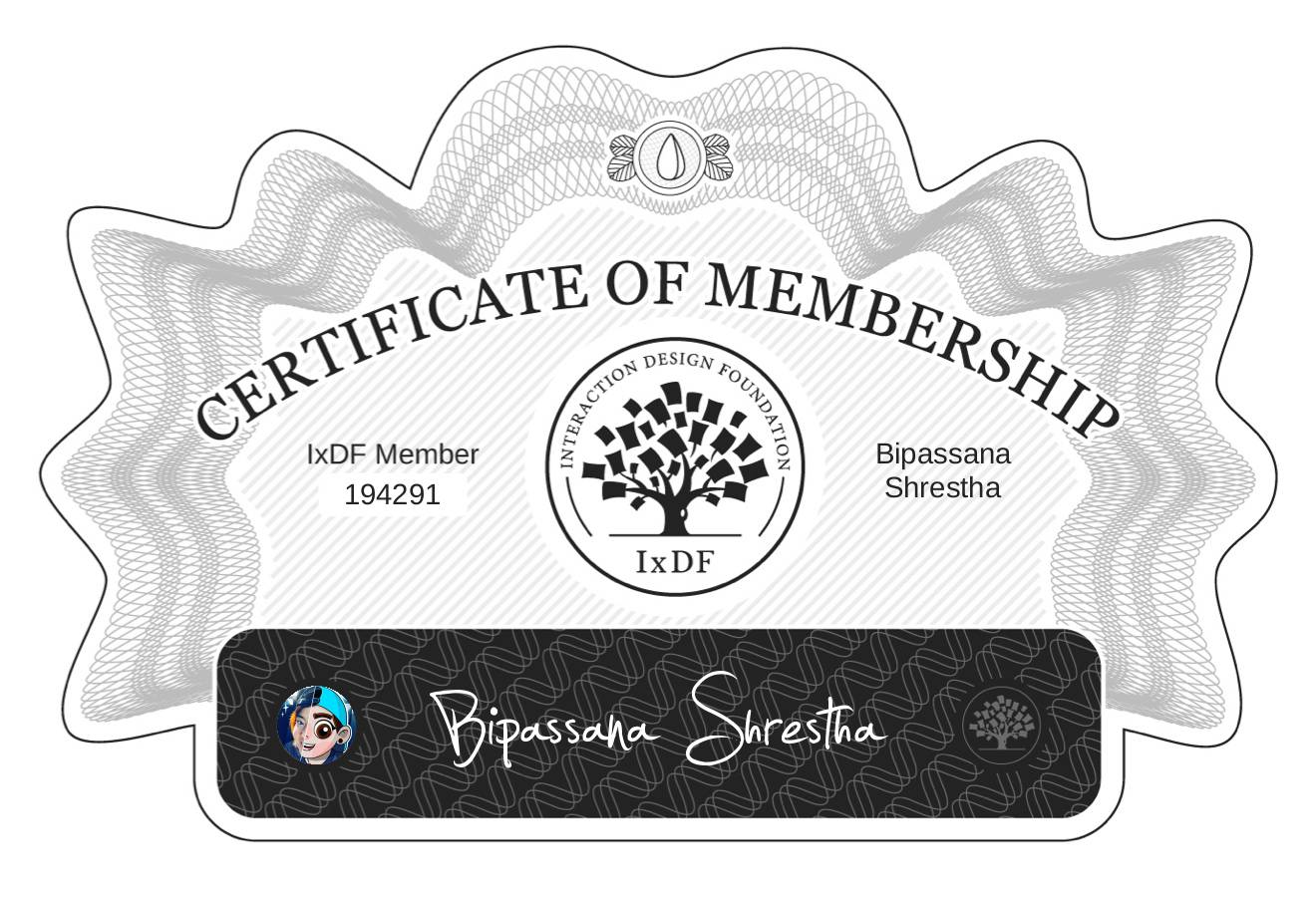 Certificate of Membership – Bipassana Shrestha
