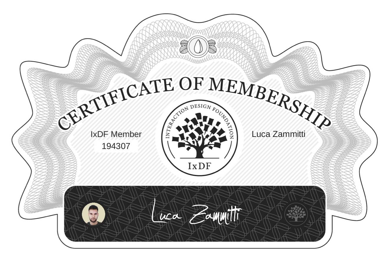 Certificate of Membership – Luca Zammitti