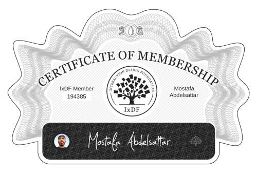 Certificate of Membership – Mostafa Abdelsattar