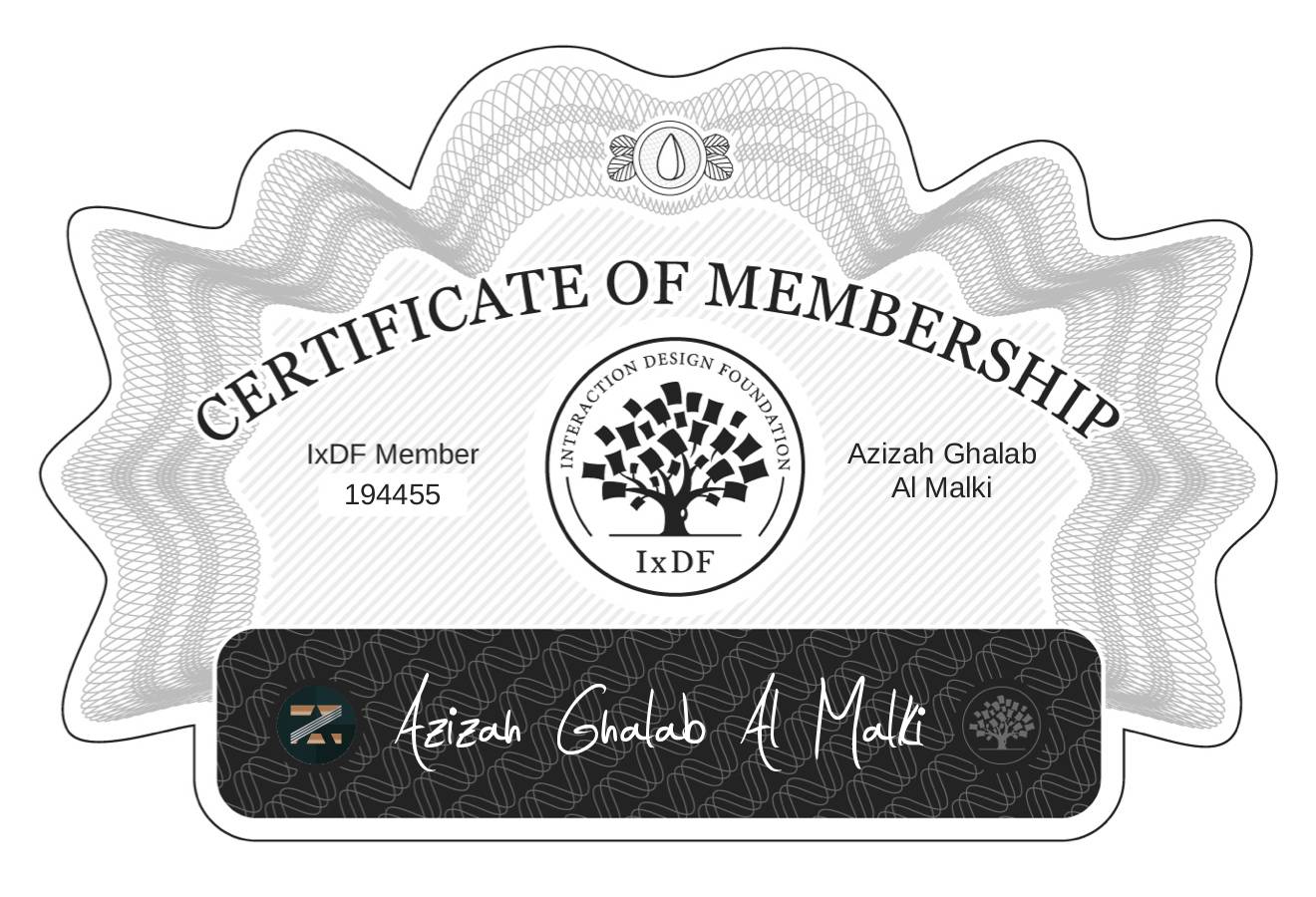 Certificate of Membership – Azizah Ghalab Al Malki