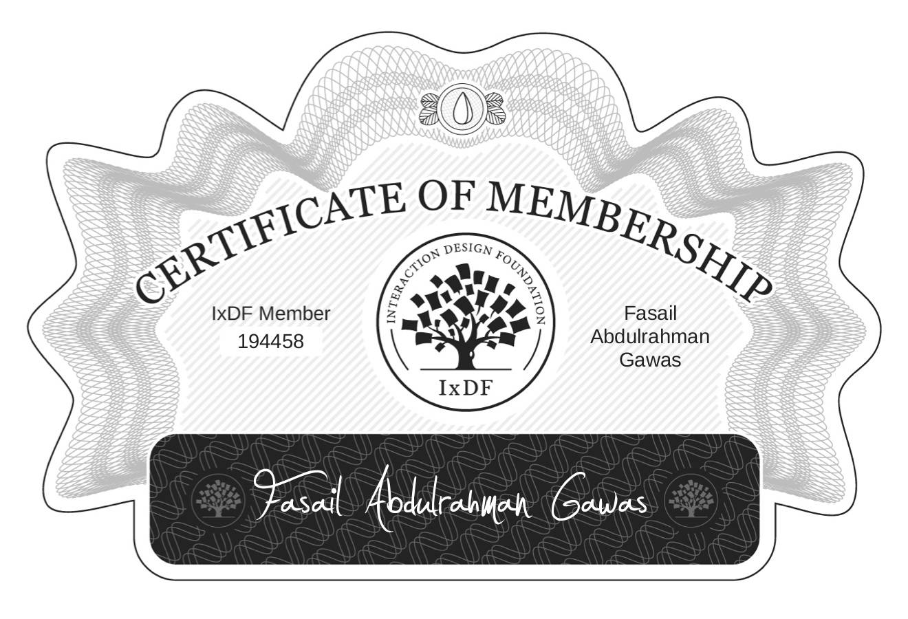 Certificate of Membership – Fasail Abdulrahman Gawas