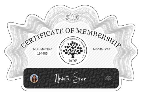 Certificate of Membership – Nishita Sree
