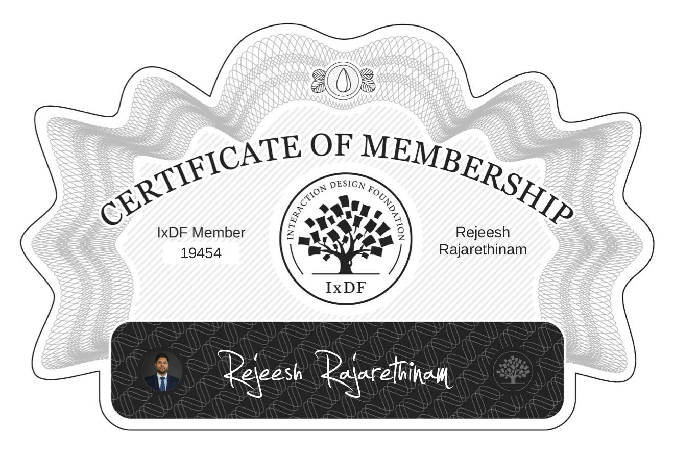 Certificate of Membership – Rejeesh Rajarethinam