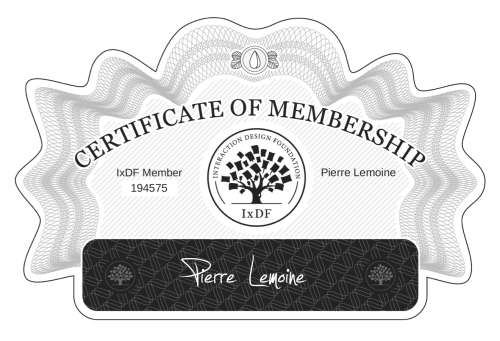 Certificate of Membership – Pierre Lemoine