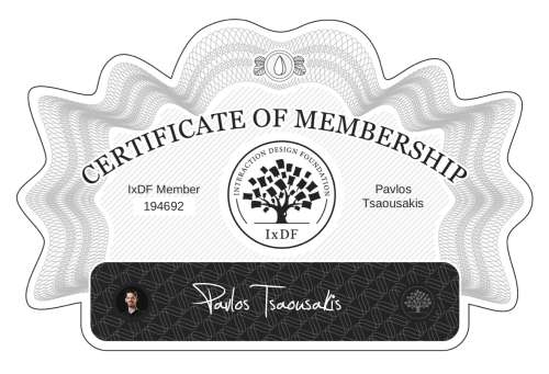 Certificate of Membership – Pavlos Tsaousakis
