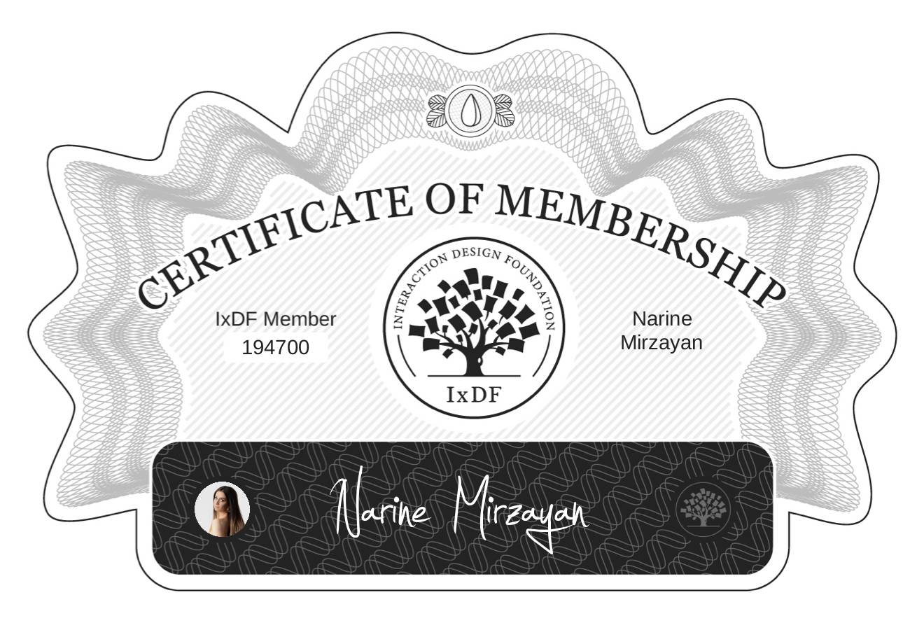 Certificate of Membership – Narine Mirzayan