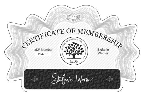 Certificate of Membership – Stefanie Werner
