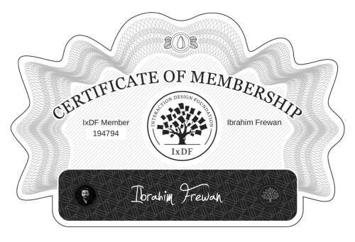 Certificate of Membership – Ibrahim Frewan