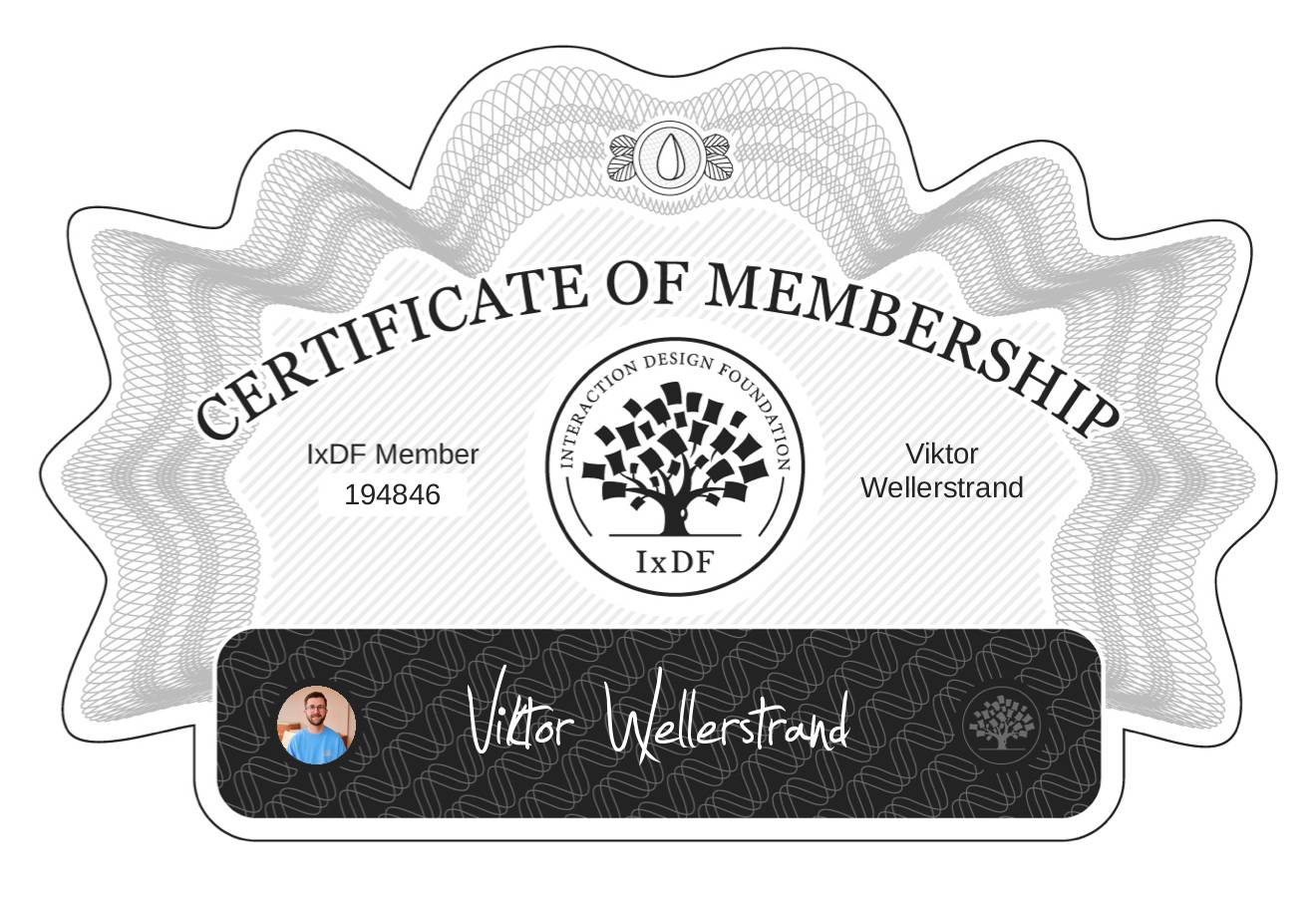 Certificate of Membership – Viktor Wellerstrand