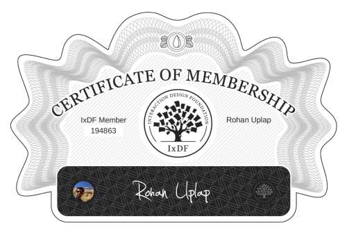 Certificate of Membership – Rohan Uplap
