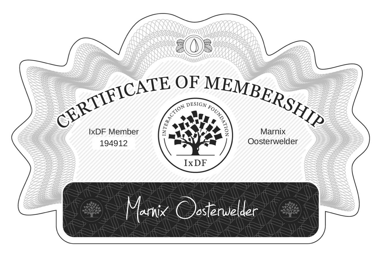 Certificate of Membership – Marnix Oosterwelder