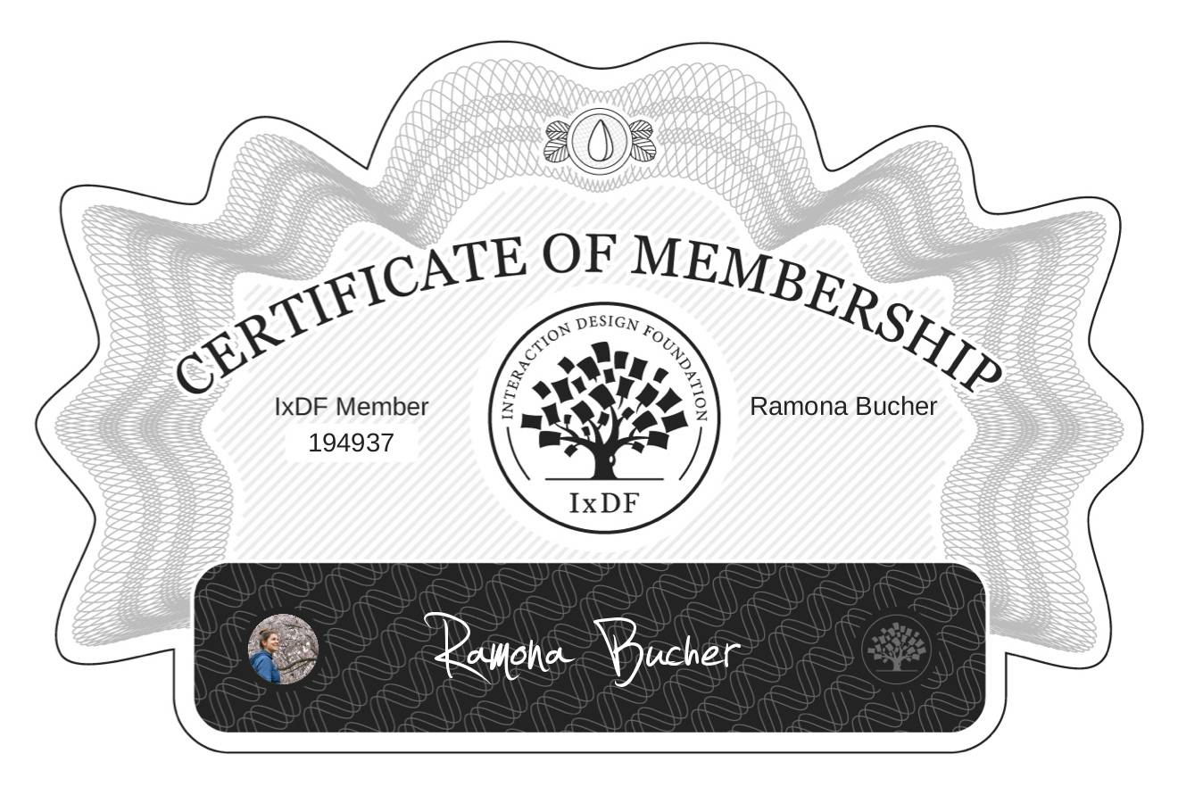 Certificate of Membership – Ramona Bucher