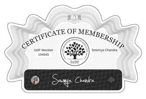 Certificate of Membership – Sowmya Chandra