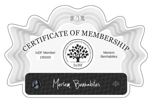 Certificate of Membership – Meriem Benhabiles