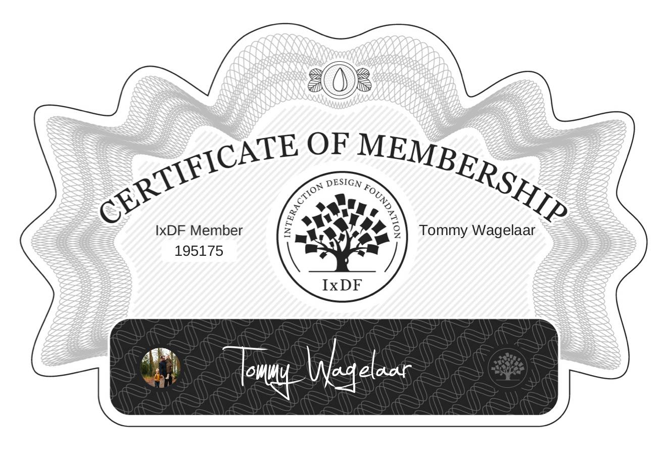 Certificate of Membership – Tommy Wagelaar