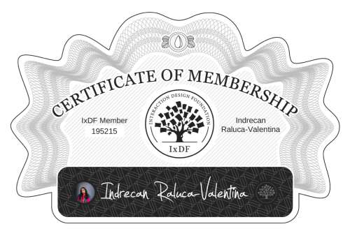 Certificate of Membership – Indrecan Raluca-Valentina