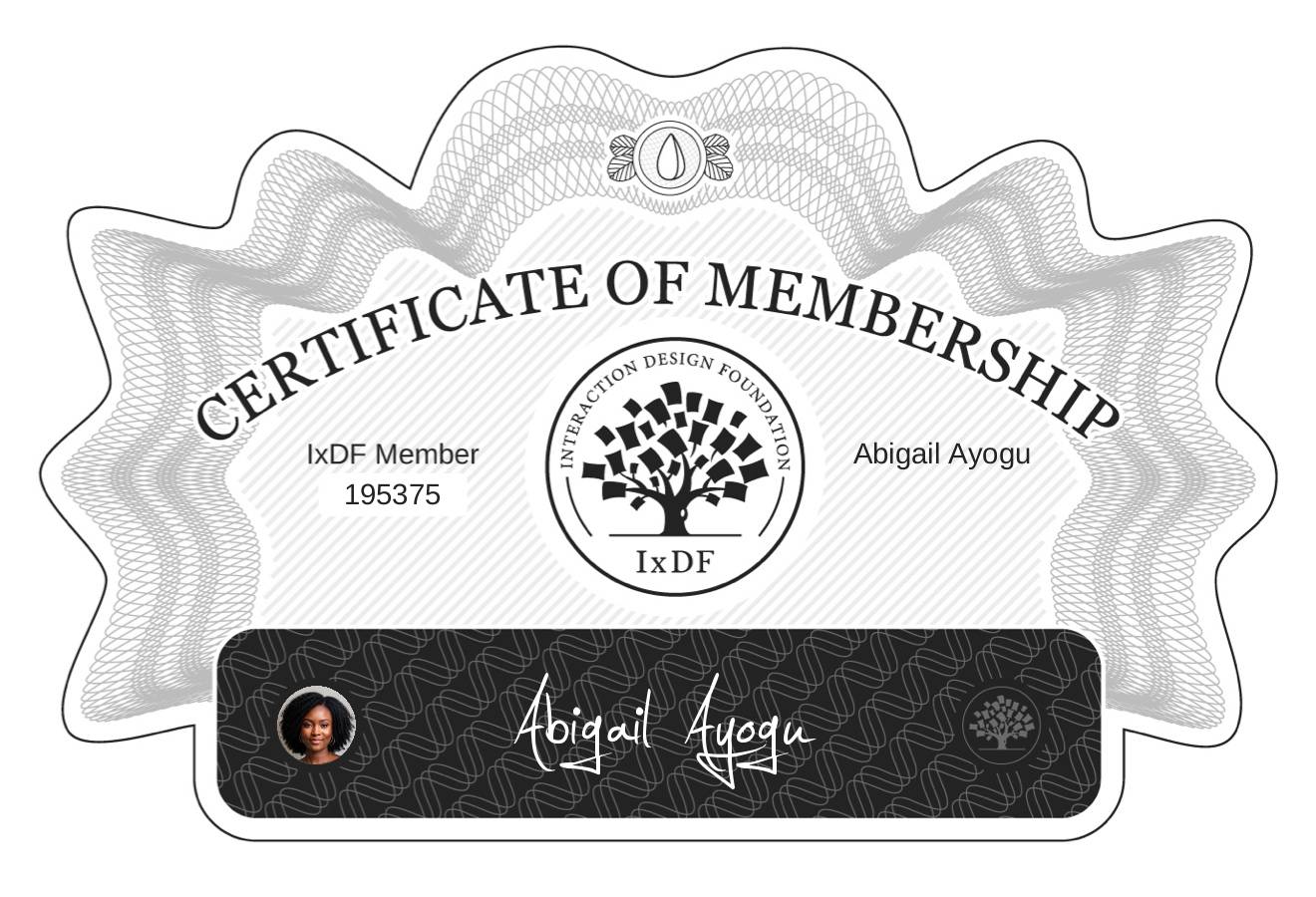 Certificate of Membership – Abigail Ayogu
