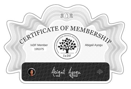 Certificate of Membership – Abigail Ayogu