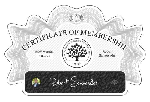 Certificate of Membership – Robert Schwenkler