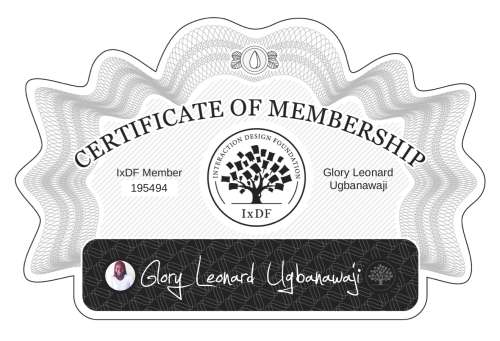 Certificate of Membership – Glory Leonard Ugbanawaji