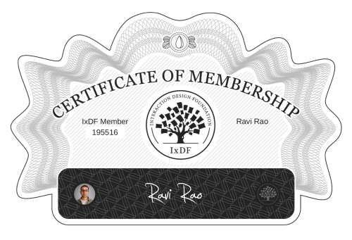 Certificate of Membership – Ravi Rao