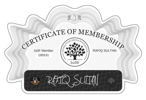 Certificate of Membership – RAFIQ SULTAN