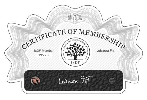 Certificate of Membership – Luisaura Fitt