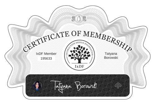 Certificate of Membership – Tatyana Borowski