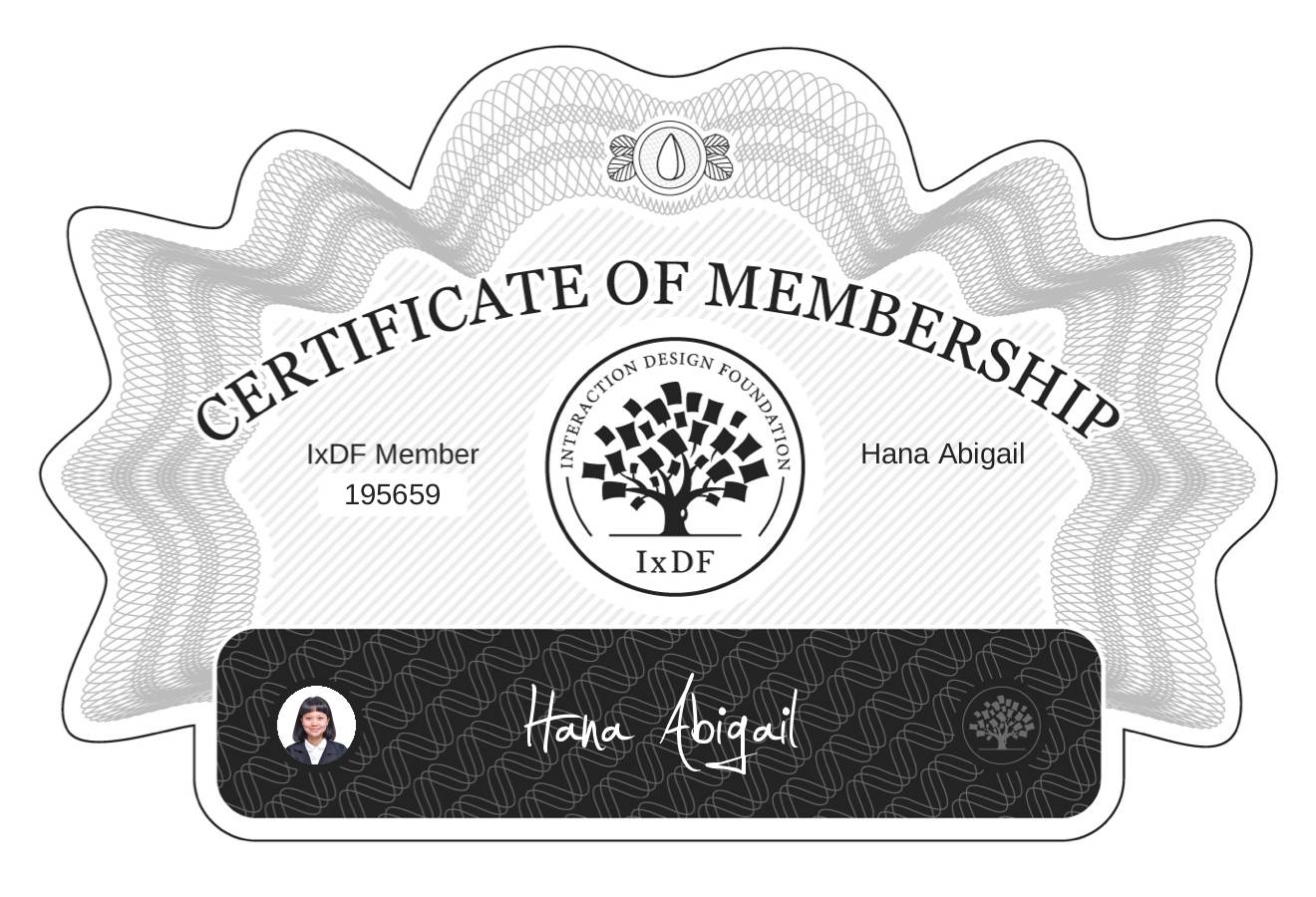 Certificate of Membership – Hana Abigail