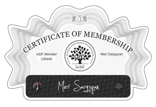 Certificate of Membership – Meri Sargsyan