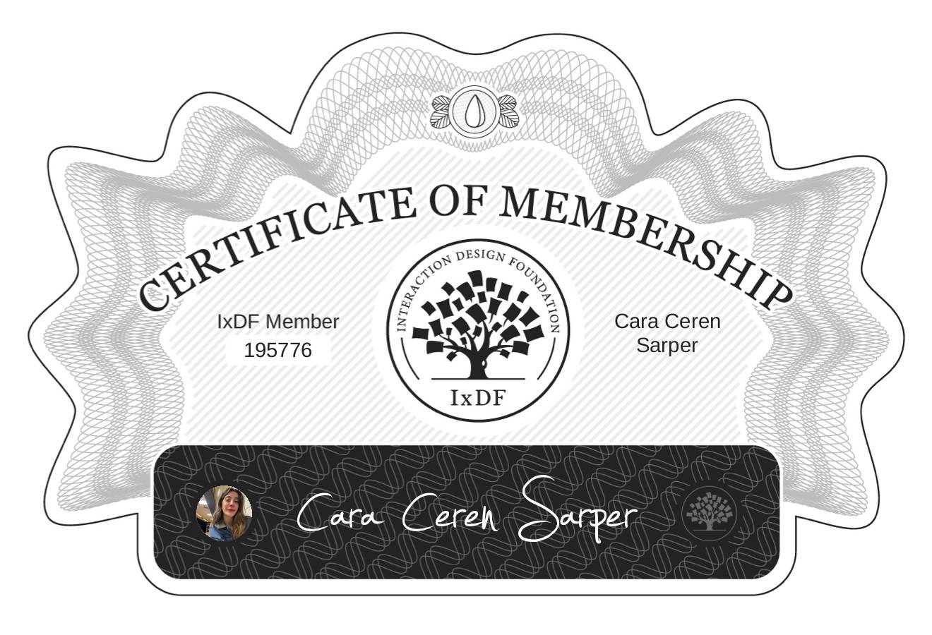 Certificate of Membership – Cara Ceren Sarper