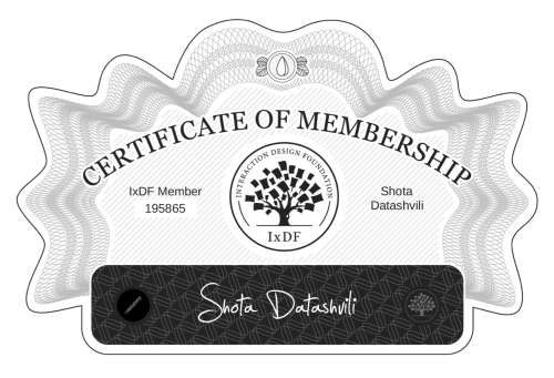 Certificate of Membership – Shota Datashvili