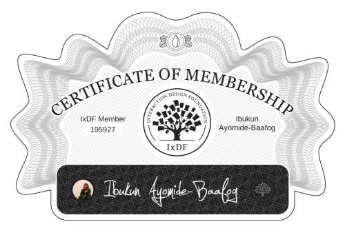 Certificate of Membership – Ibukun Ayomide-Baafog