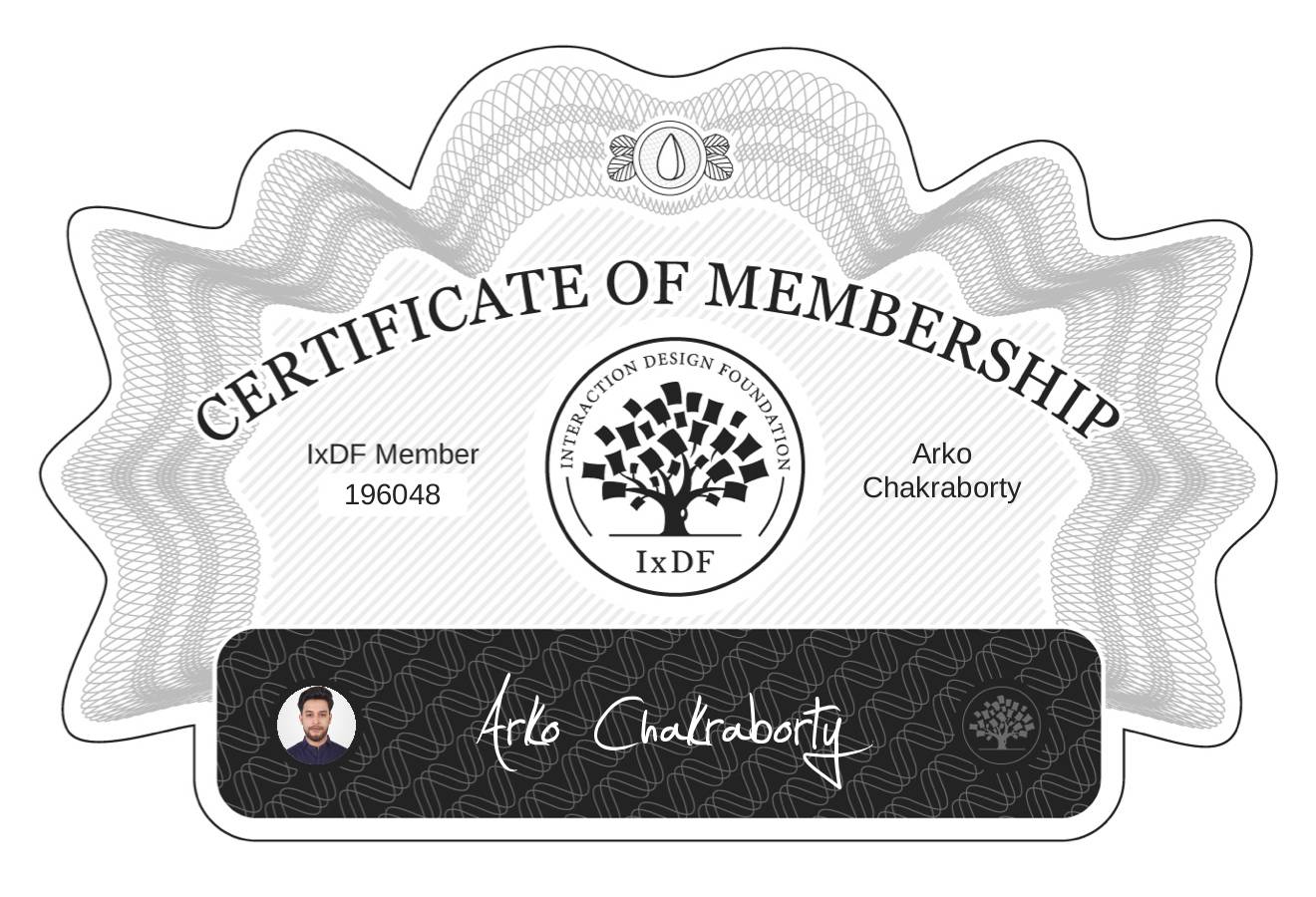 Certificate of Membership – Arko Chakraborty