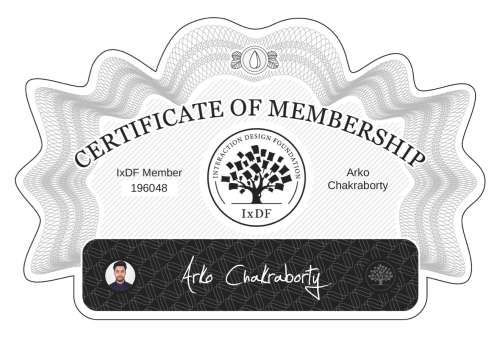 Certificate of Membership – Arko Chakraborty