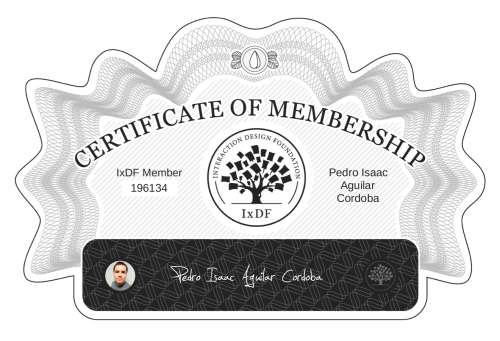 Certificate of Membership – Pedro Isaac Aguilar Córdoba